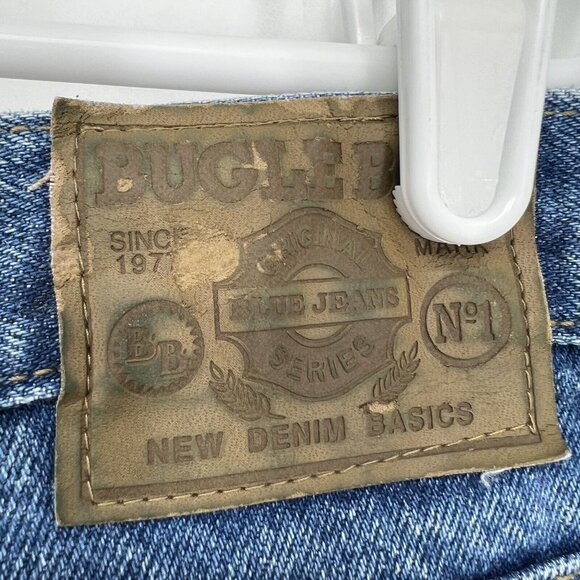 Bugle Boy 705 Mens Denim Jeans Size 42x32 Tapered Leg Mid Rise Blue Cotton Denim - Picture 5 of 11